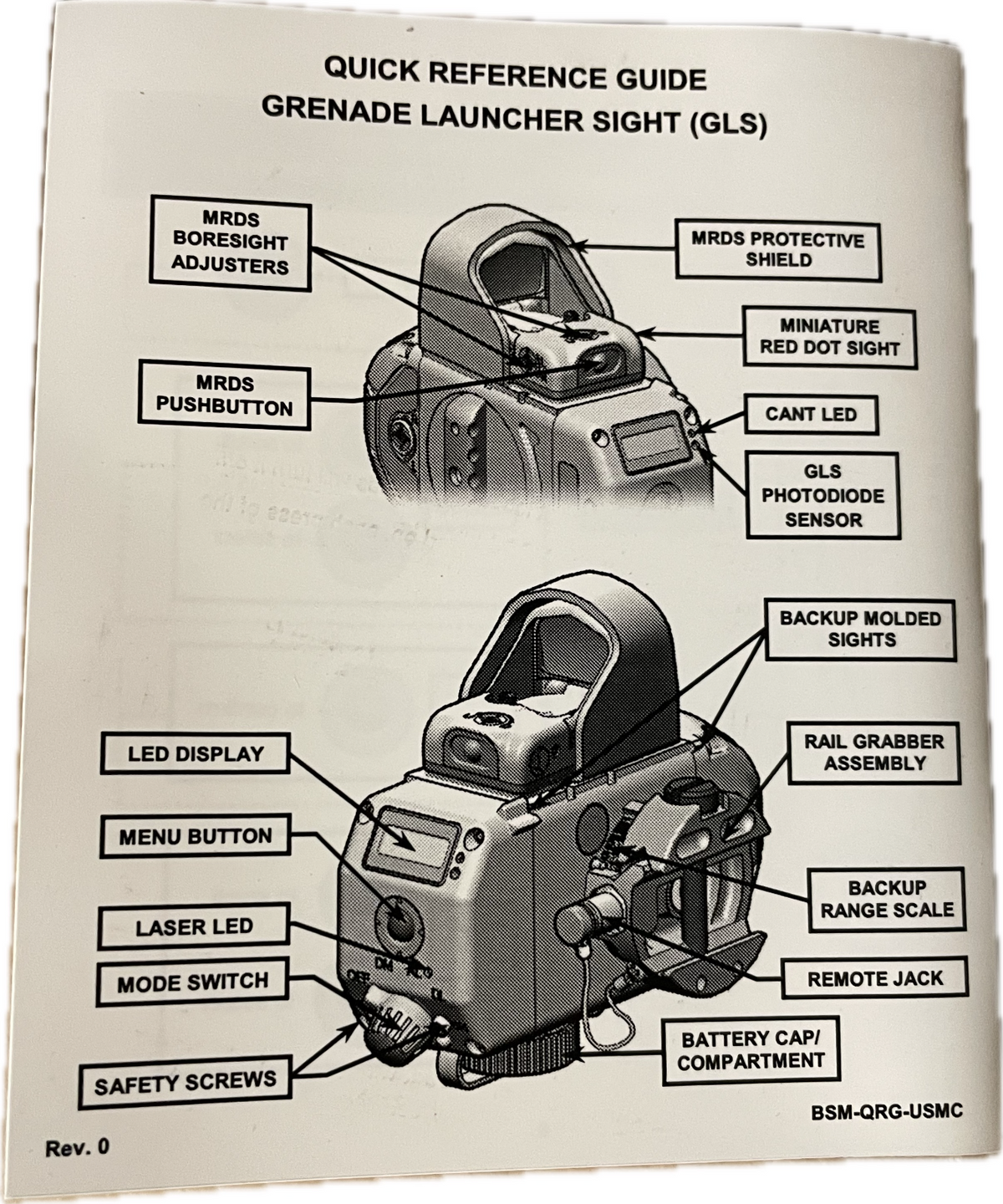 USGI L3 Warrior Systems Grenade Launcher Sight Operator Manual Set of 2