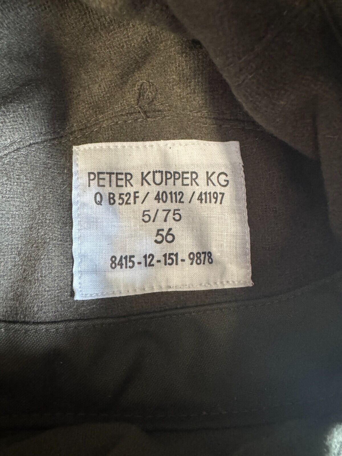 USGI German Army Winter Pile Cap Hat Ear Flaps Size 56 OD Olive Green