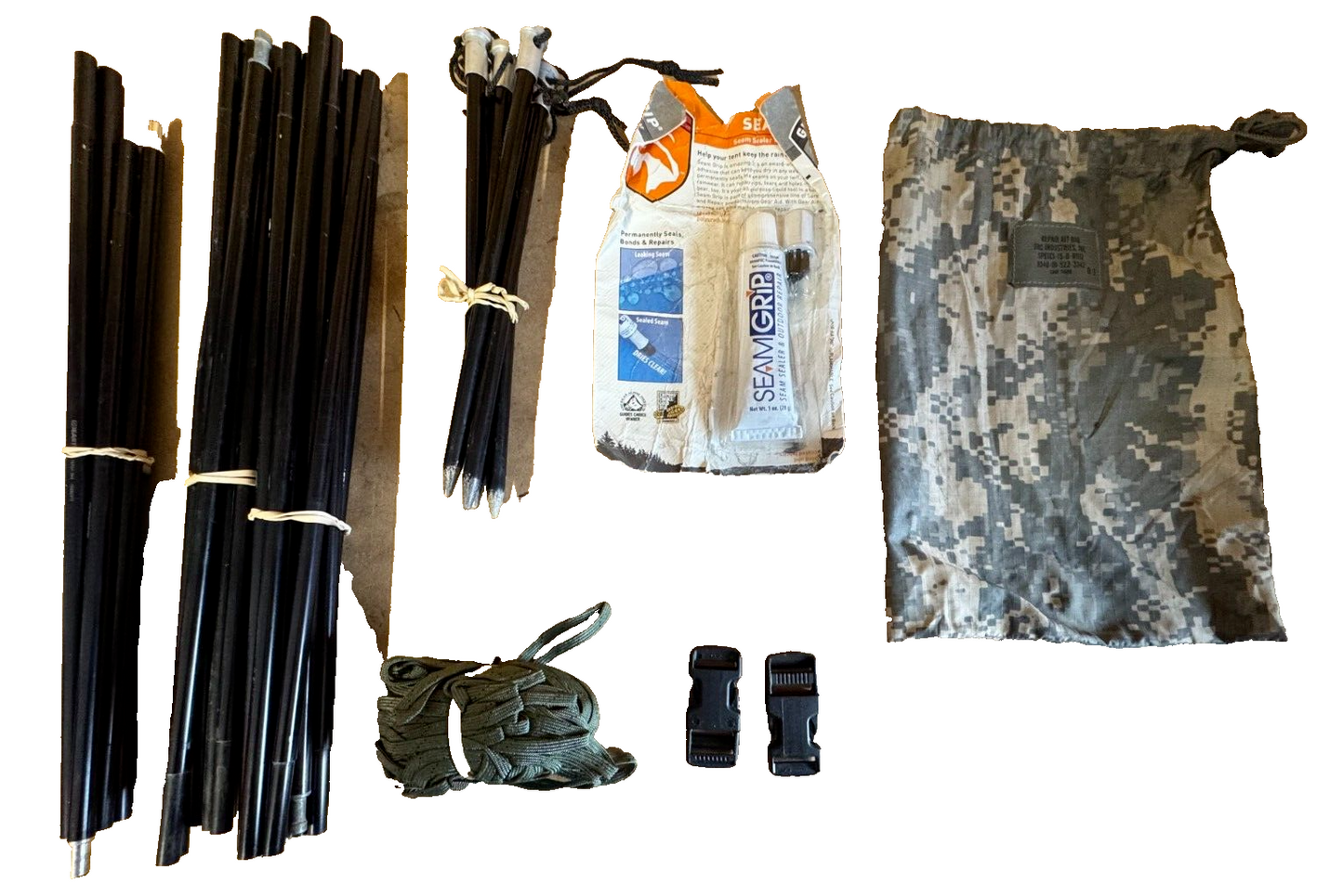 USGI Improved Combat Shelter Repair Kit & Stakes ACU