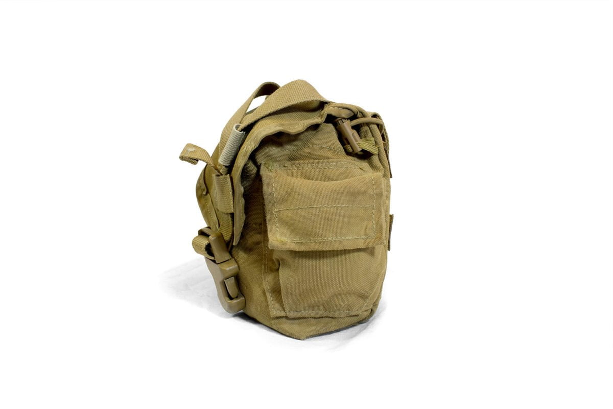 2 Pack USMC MOLLE 1QT Canteen Cover Coyote Brown Utility Pouch USGI VGC