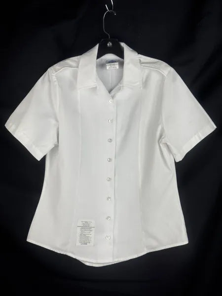 DSCP Garrison Women's US Army White 251 Tuck-In Button Shirt NEW