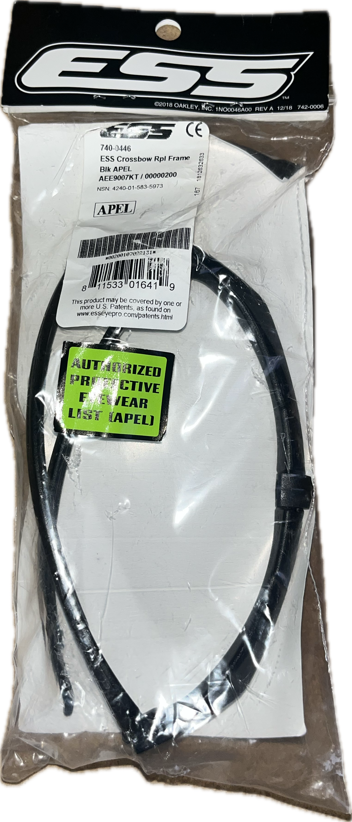 ESS 740-0446 Crossbow Replacement Frame Genuine US Military APEL Black