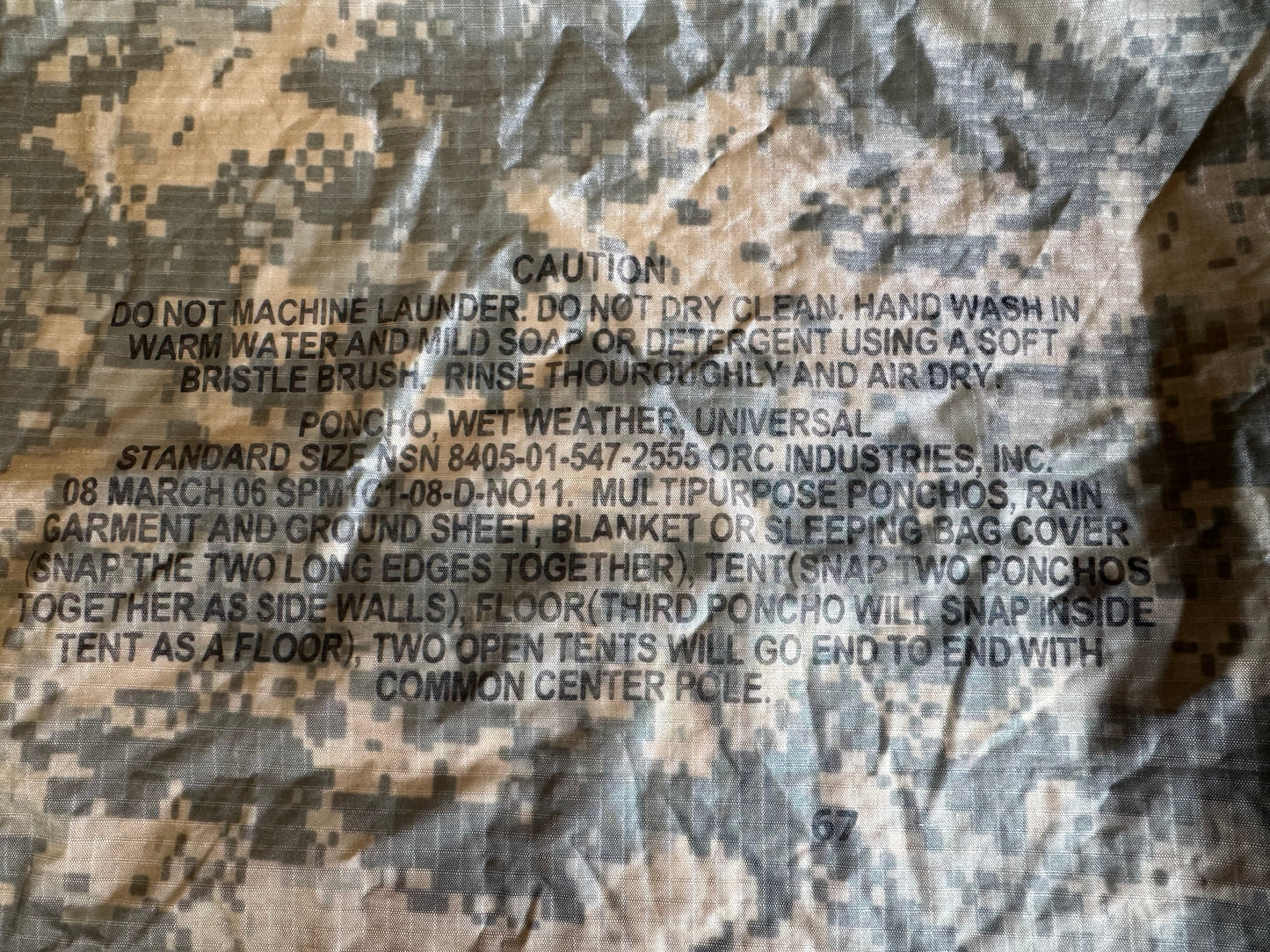 NEW Genuine USGI Poncho ACU Digital Camo