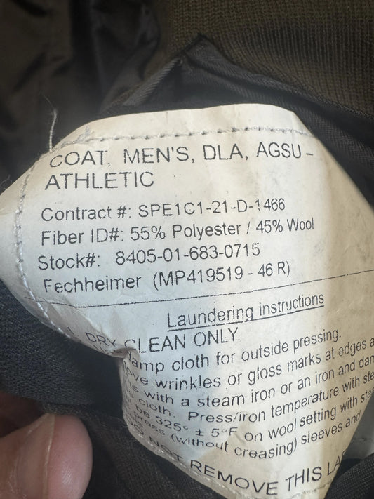 NEW AGSU Athletic Service Coat Style X1 46R Heritage Flying Cross Uniform Jacket 8405-01-683-0715