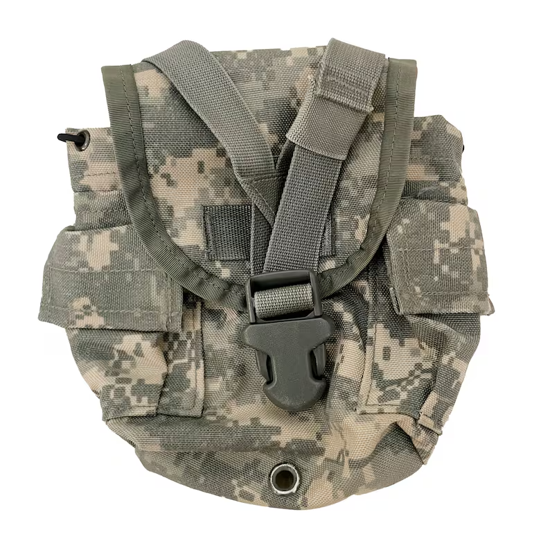 USGI Military 3 Pc Set 1QT OD Canteen w MOLLE ACU Pouch Cover & Stainless Cup