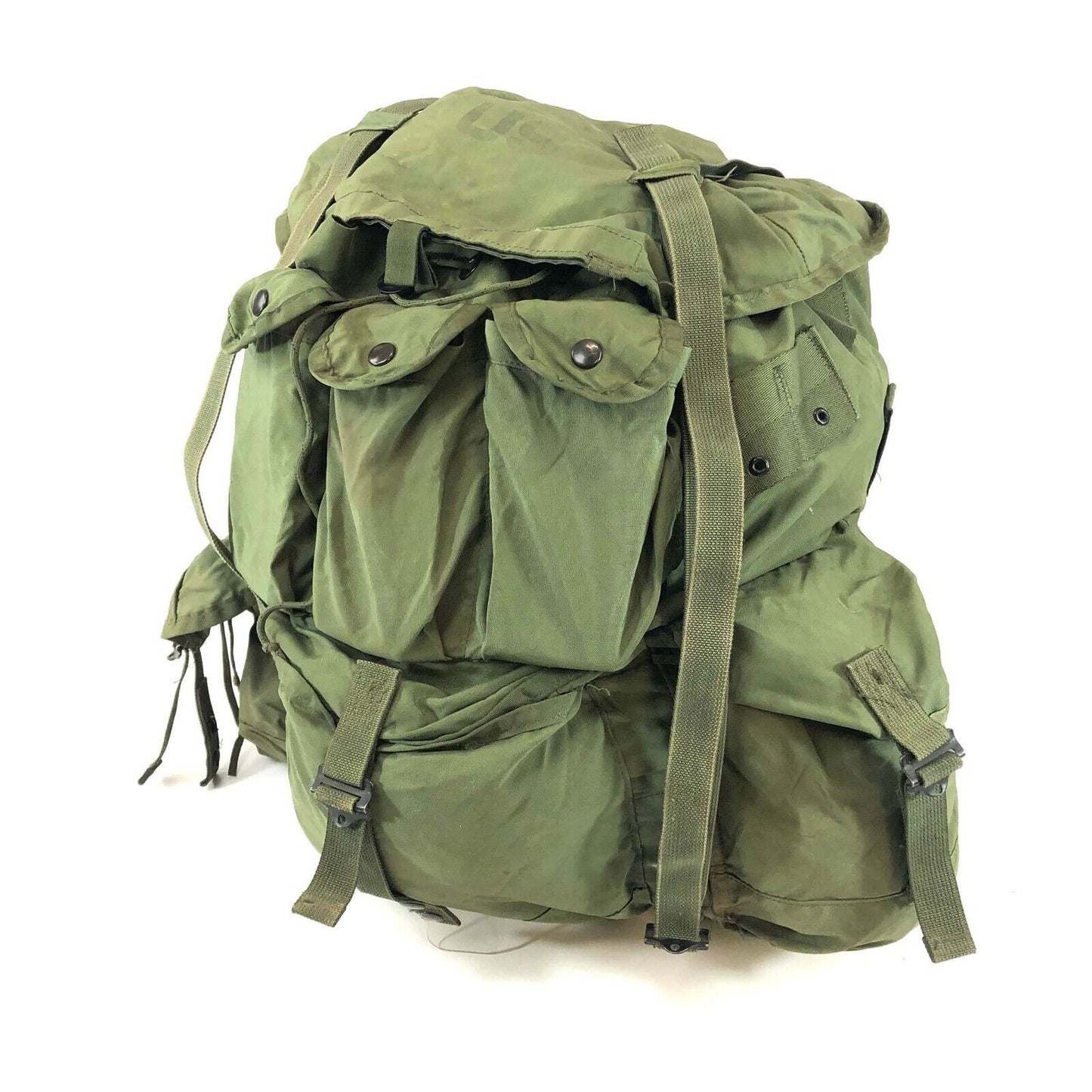 DAMAGED USGI ALICE Field Pack Combat Nylon LC-1 Large Rucksack Green W/O FRAME