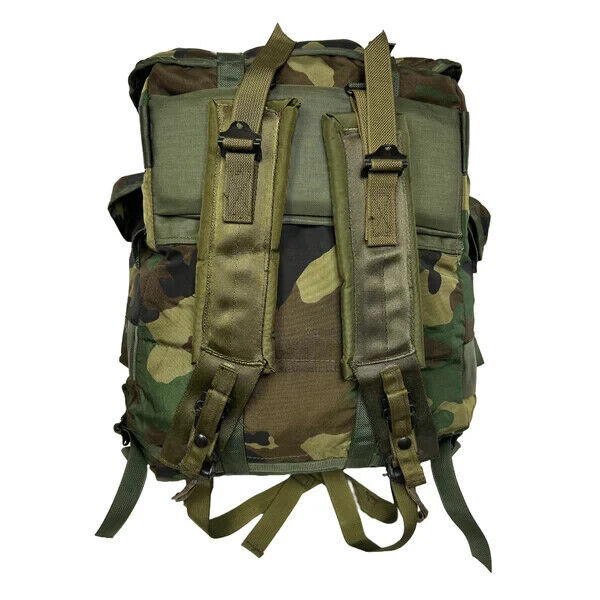 USGI Military Medium Woodland Camo ALICE Pack Rucksack W/O Frame