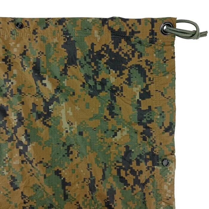 USMC MARPAT Woodland Digital Camo Reversible Field Tarp Tarpaulin EXCELLENT