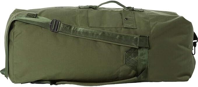 Military Duffle Bag OD Green Nylon Sea Bag Carry Straps Army Duffel USGI