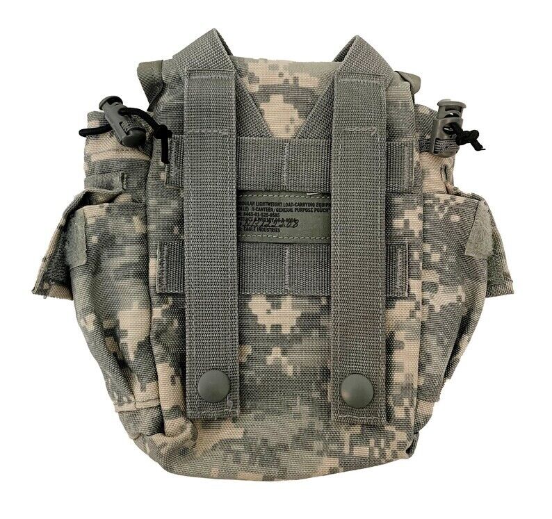 USGI Military 3 Pc Set 1QT OD Canteen w MOLLE ACU Pouch Cover & Stainless Cup