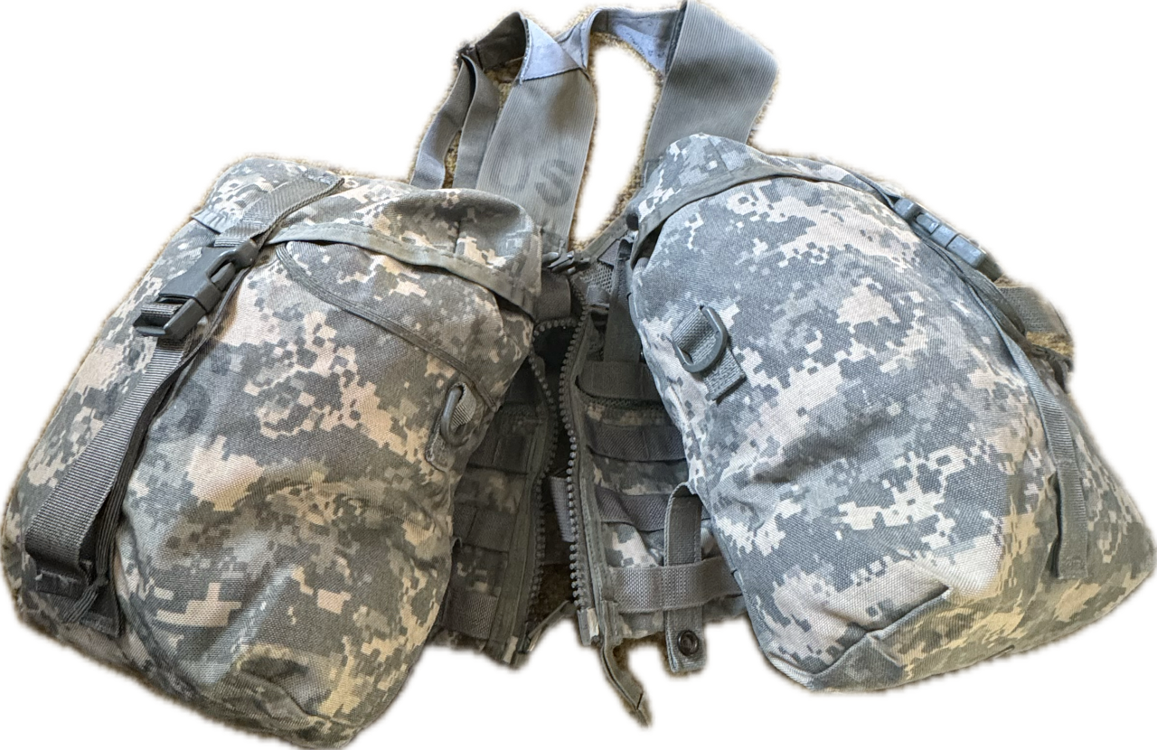 USGI Fighting Load Carrier Vest 3 Pc Kit w/ 2 MOLLE II Pouches ACU UCP US Army