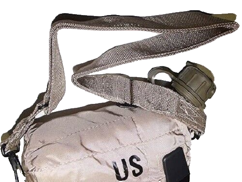 NEW USGI 2 QT Collapsible Water Canteen & Cover Pouch Desert Tan w/ Strap