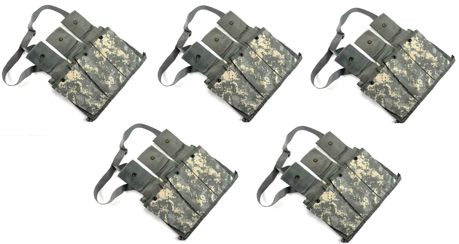 5 Pack Military 6 Magazine Bandoleer MOLLE II Mag Ammunition Pouch w/ Strap