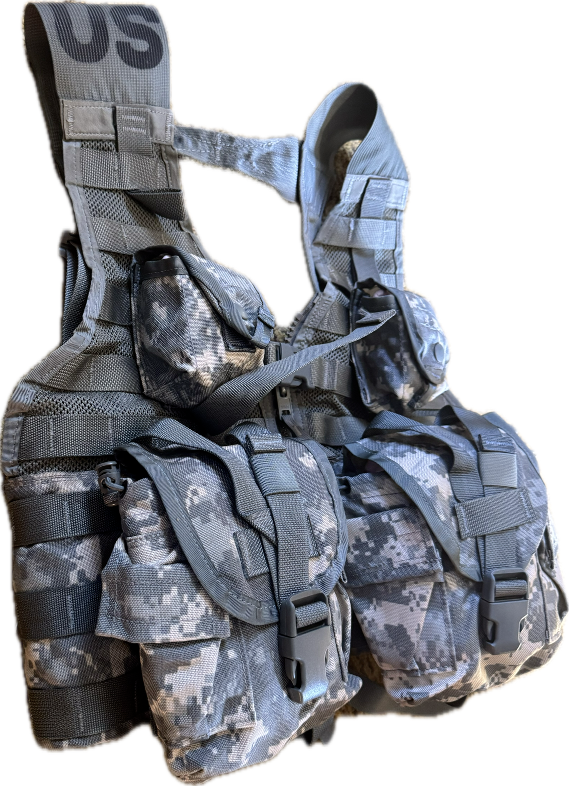 USGI Fighting Load Carrier Vest 5 Pc Kit w/ 4 MOLLE II Pouches ACU UCP US Army