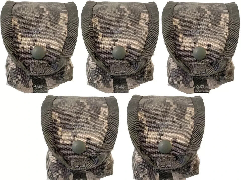 5 PACK USGI Hand Grenade Pouch US Army ACU Digital MOLLE II Utility Pouch VGC