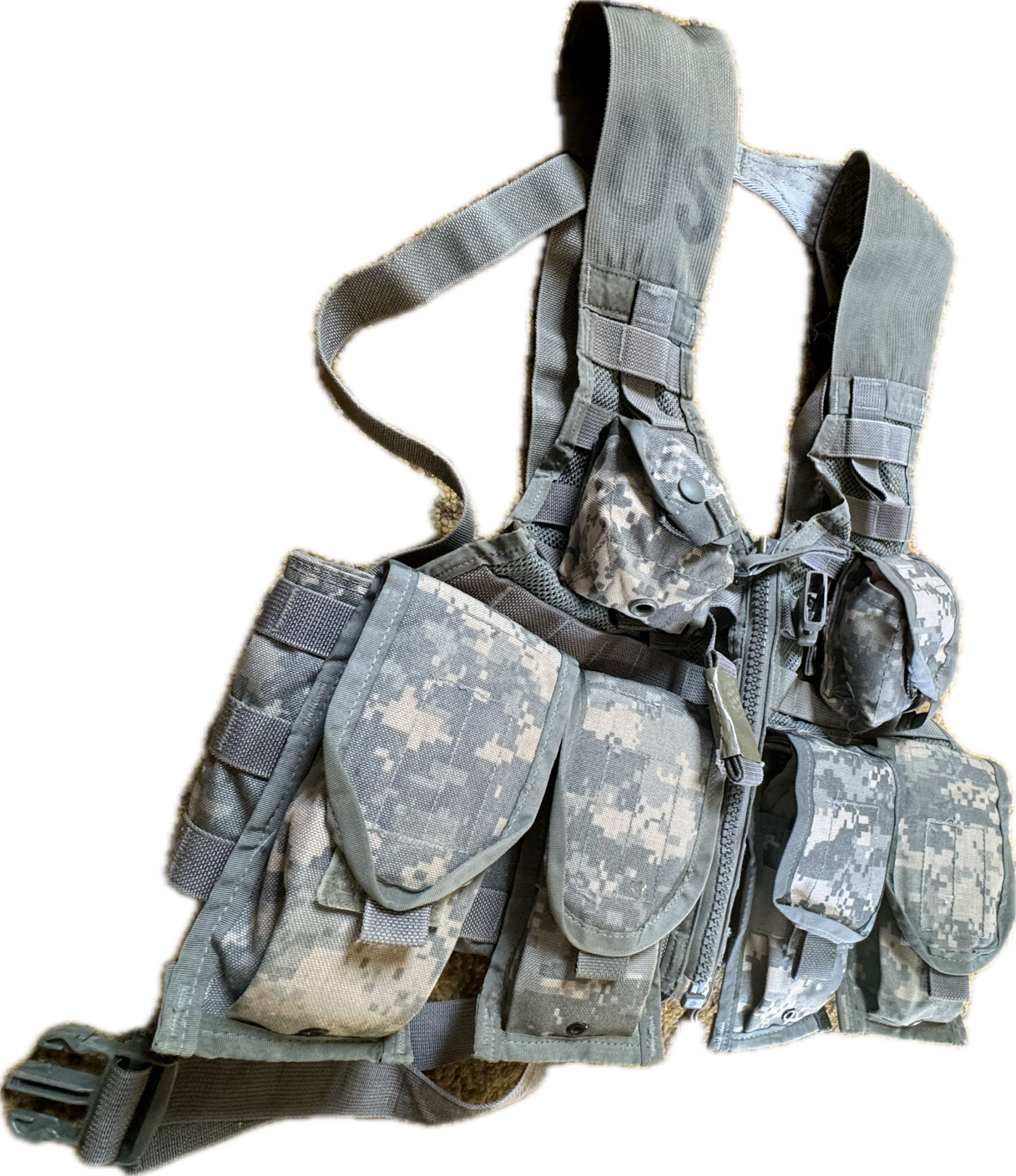 USGI Fighting Load Carrier Vest 7 Pc Kit w/ 6 MOLLE II Pouches ACU UCP US Army