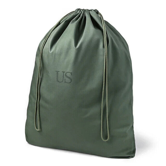 2 Pack USGI Military Barracks Bag Cotton Laundry Bag Green NSN 8465-00-530-3692