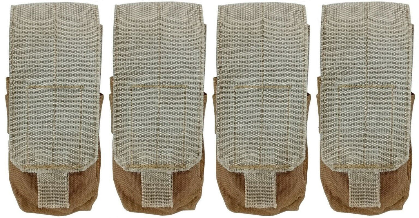 4 Pack USMC Marine Corps Single Double Mag Pouch Coyote Brown
