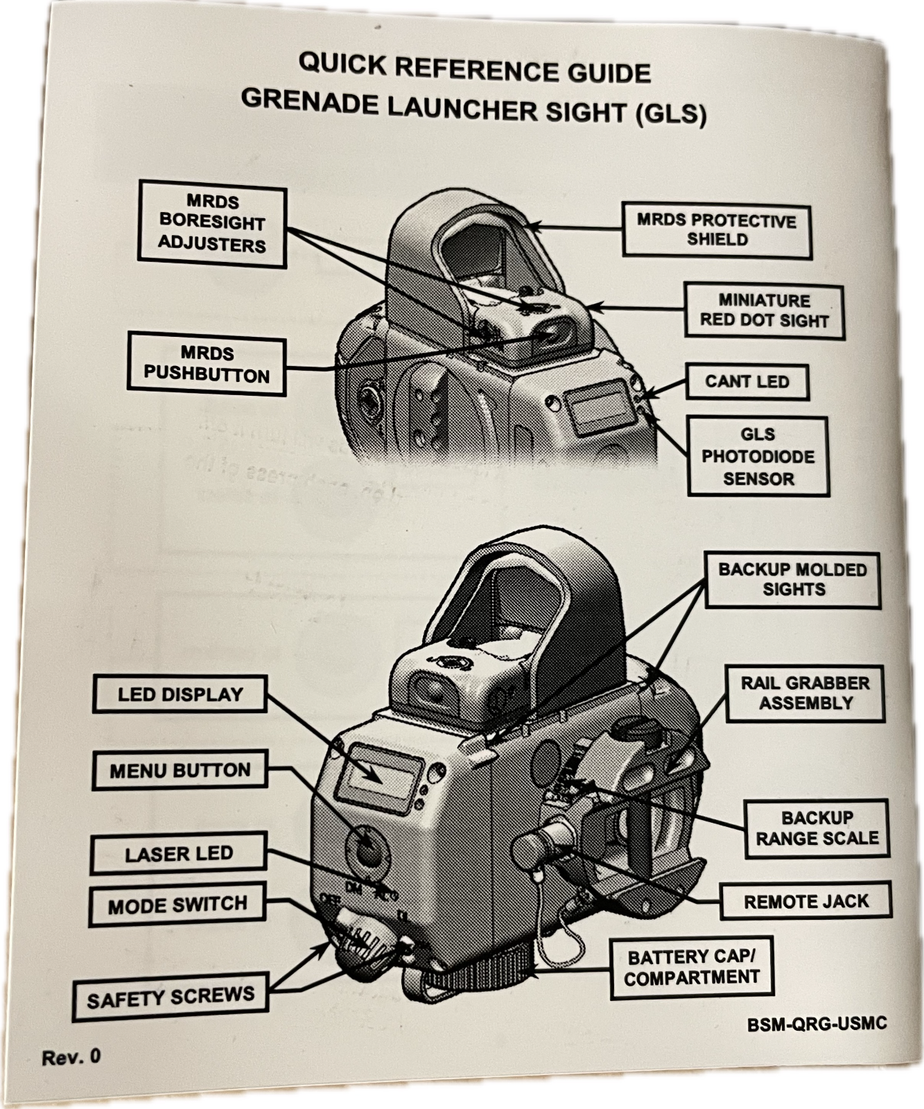 USGI L3 Warrior Systems Grenade Launcher Sight Operator Manual Set of 2