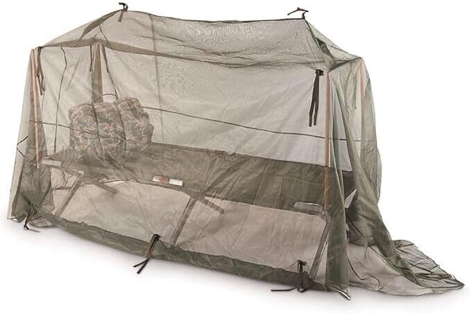 USGI Military Field Mosquito Bar Insect Net Tent Cot Cover (NET ONLY) w Bag