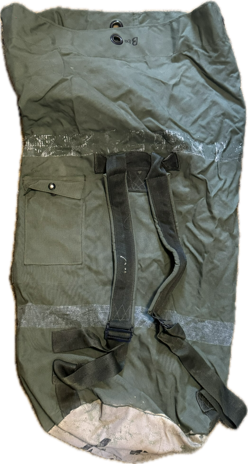 Military Duffle Bag USGI OD Green Nylon Sea Bag Carry Straps Duffel FAIR