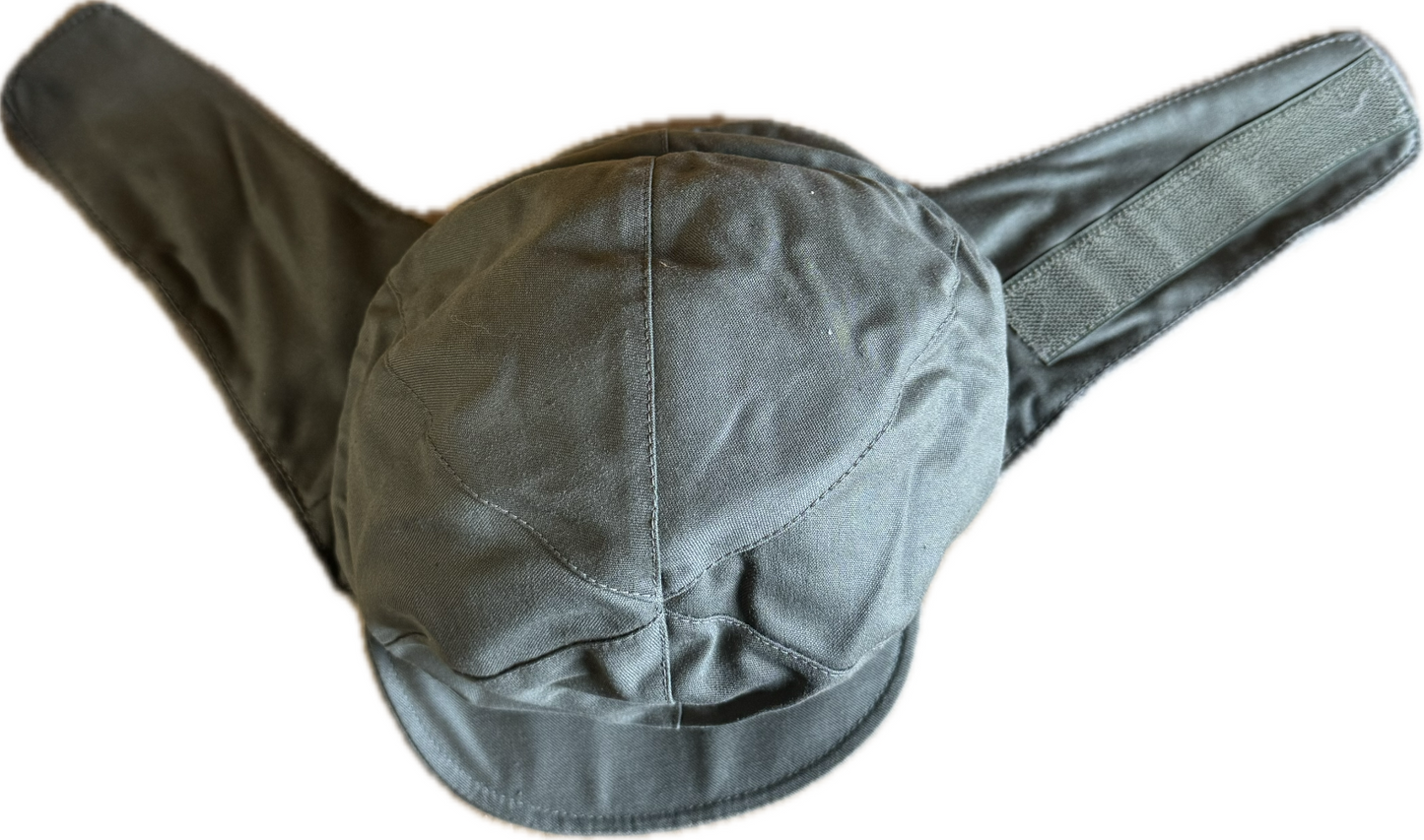 USGI German Army Winter Pile Cap Hat Ear Flaps Size 55 OD Olive Green