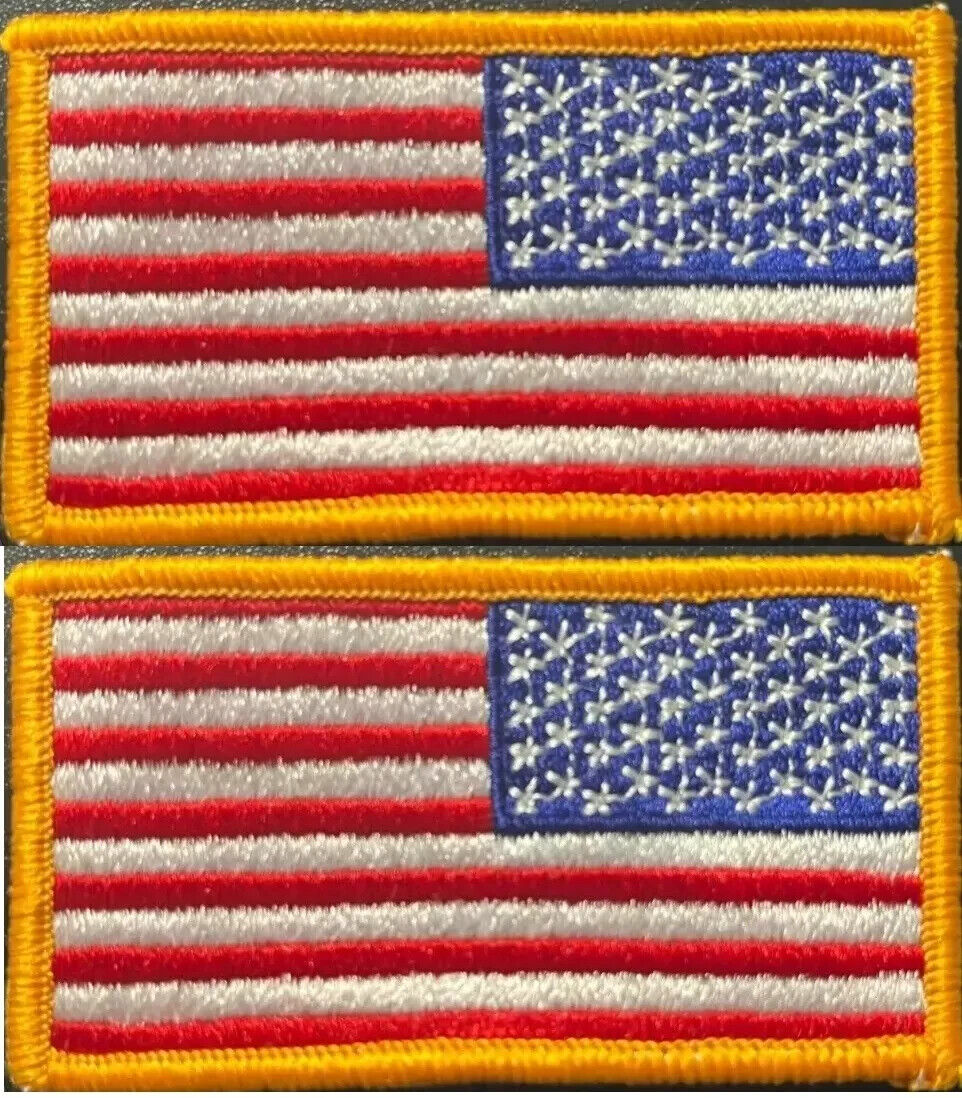 2 Pack U.S. American Flags USGI Right Shoulder Patch Military Sew-On Insignia