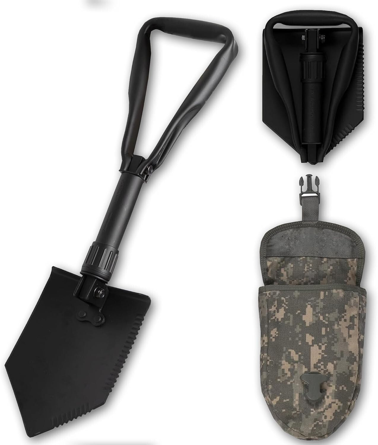 USGI Military AMES E TOOL ENTRENCHING TOOL SHOVEL w ACU Cover Carrier