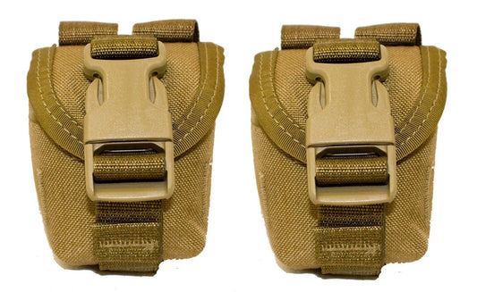 2 Pack USMC M-67 Grenade Pouch Coyote Brown MOLLE ILBE