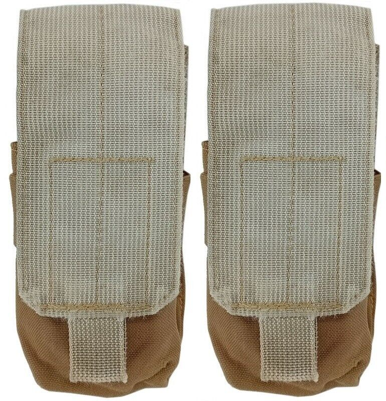 2 Pack USMC Marine Corps Single Double Mag Pouch Coyote Brown