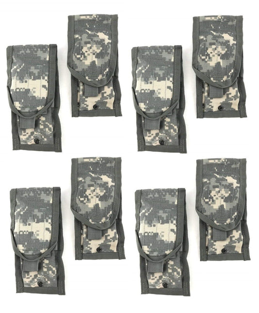 8 Pack USGI Molle Double 30 Round Mag Pouch ACU Digital Camo
