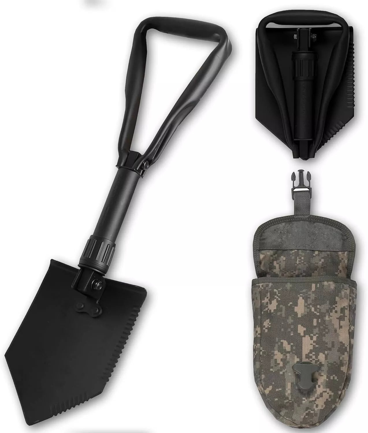 FAIR USGI Military AMES E TOOL ENTRENCHING TOOL SHOVEL w ACU Cover Carrier