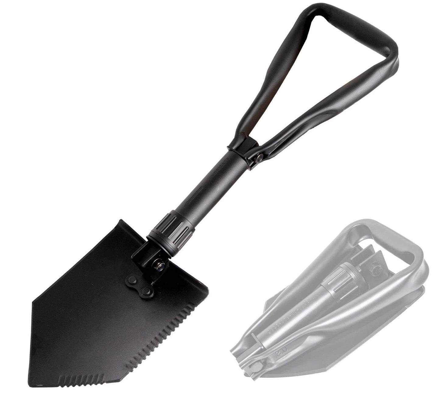 FAIR USGI Military AMES E TOOL ENTRENCHING TOOL SHOVEL w ACU Cover Carrier