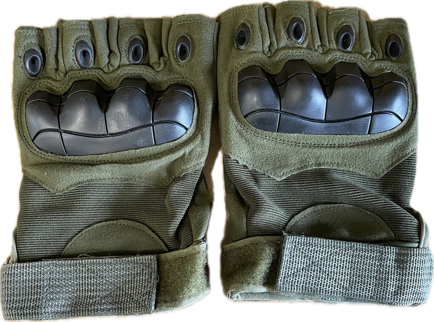 Tactical Fingerless Green Gloves Knuckle Protection Military Training Hunting