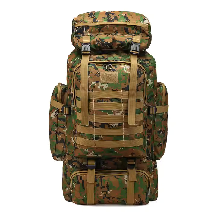 Professional Tactical Rucksack 70L+ Hiking Camping Travel Backpack Waterproof
