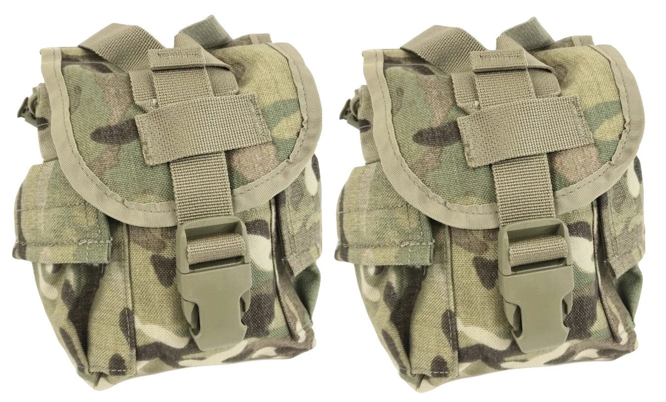 2 Pack DAMAGED US Army 1 QT General Purpose Canteen Pouch Molle II Multicam OCP
