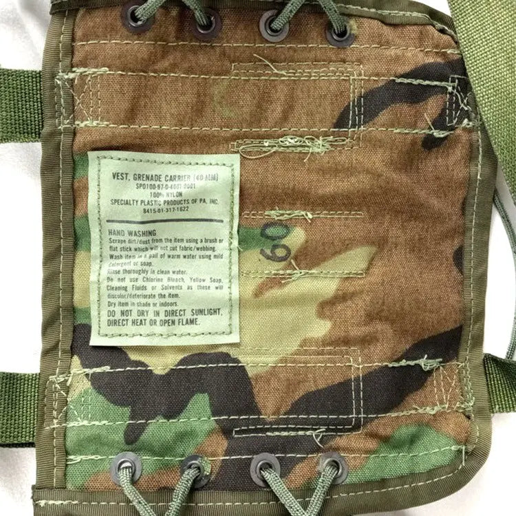 USGI 40mm Grenade Carrier Load Bearing Vest Woodland Camo US Issue