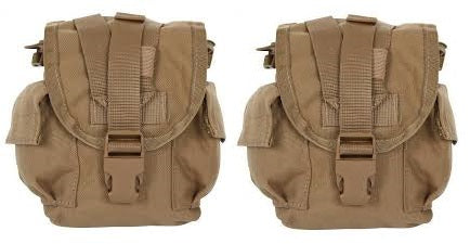 2 Pack USMC MOLLE 1QT Canteen Cover Coyote Brown Utility Pouch USGI VGC
