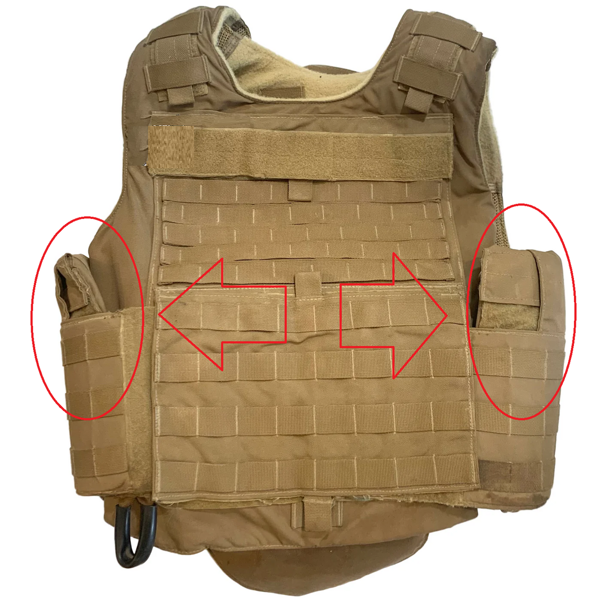 2 Pack USMC MTV Modular Tactical Vest Side Plate Carrier Coyote with SOFT INSERT