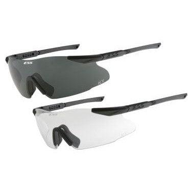 ESS ICE Shooting Glasses Kit Black Frame with Clear and Smoke Lens