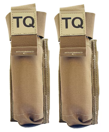 2 Pack USMC Tourniquet TQ Pouch Coyote MOLLE / PALS