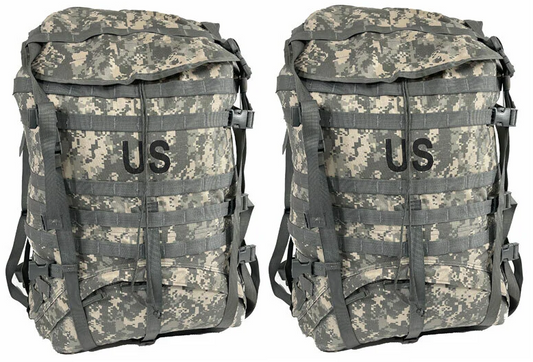 2 Pack USGI Military Surplus Rucksack ONLY Large Field Pack MOLLE II ACU Modular