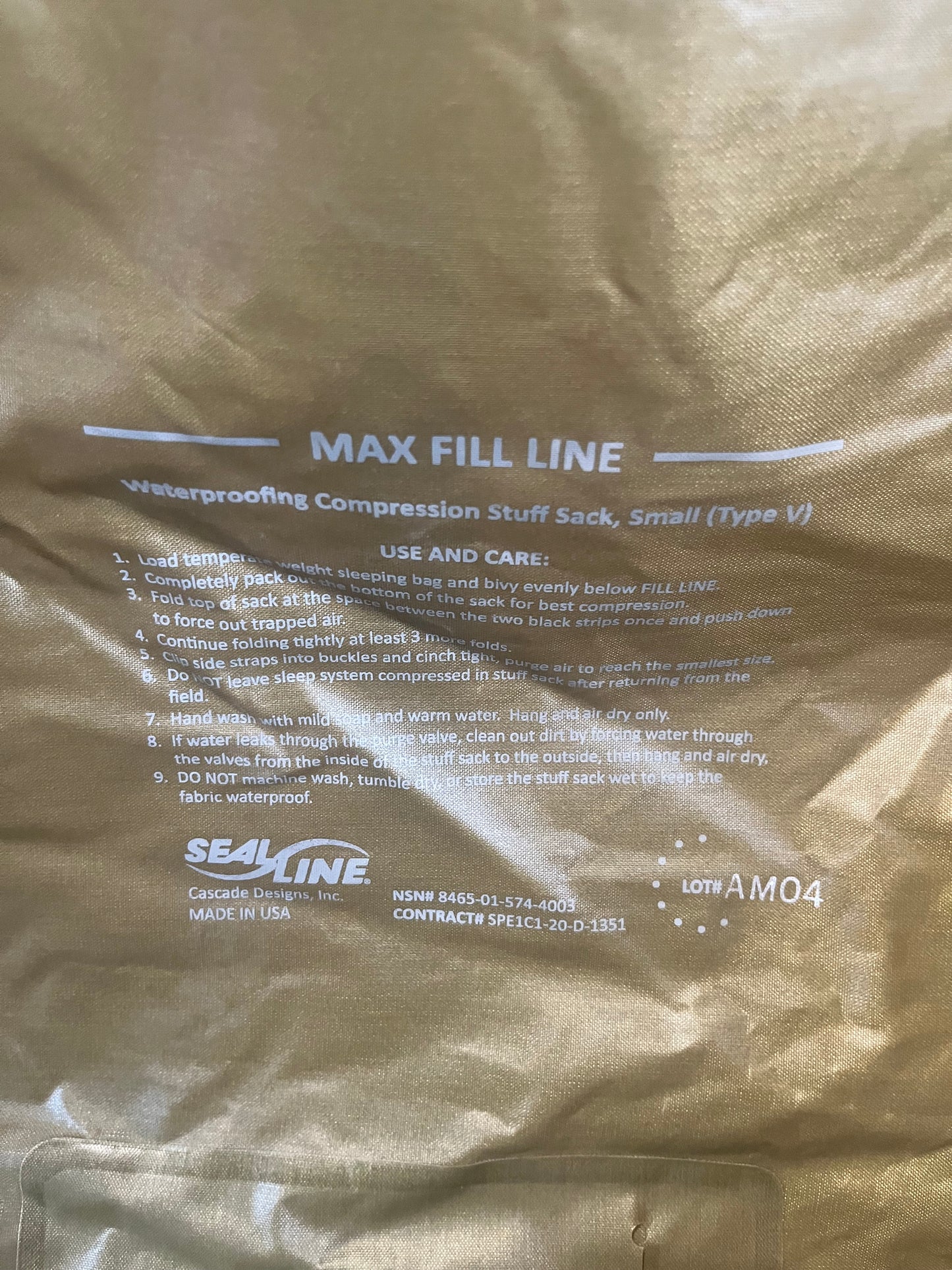 USMC SealLine Sleep System Waterproof Compression Sack