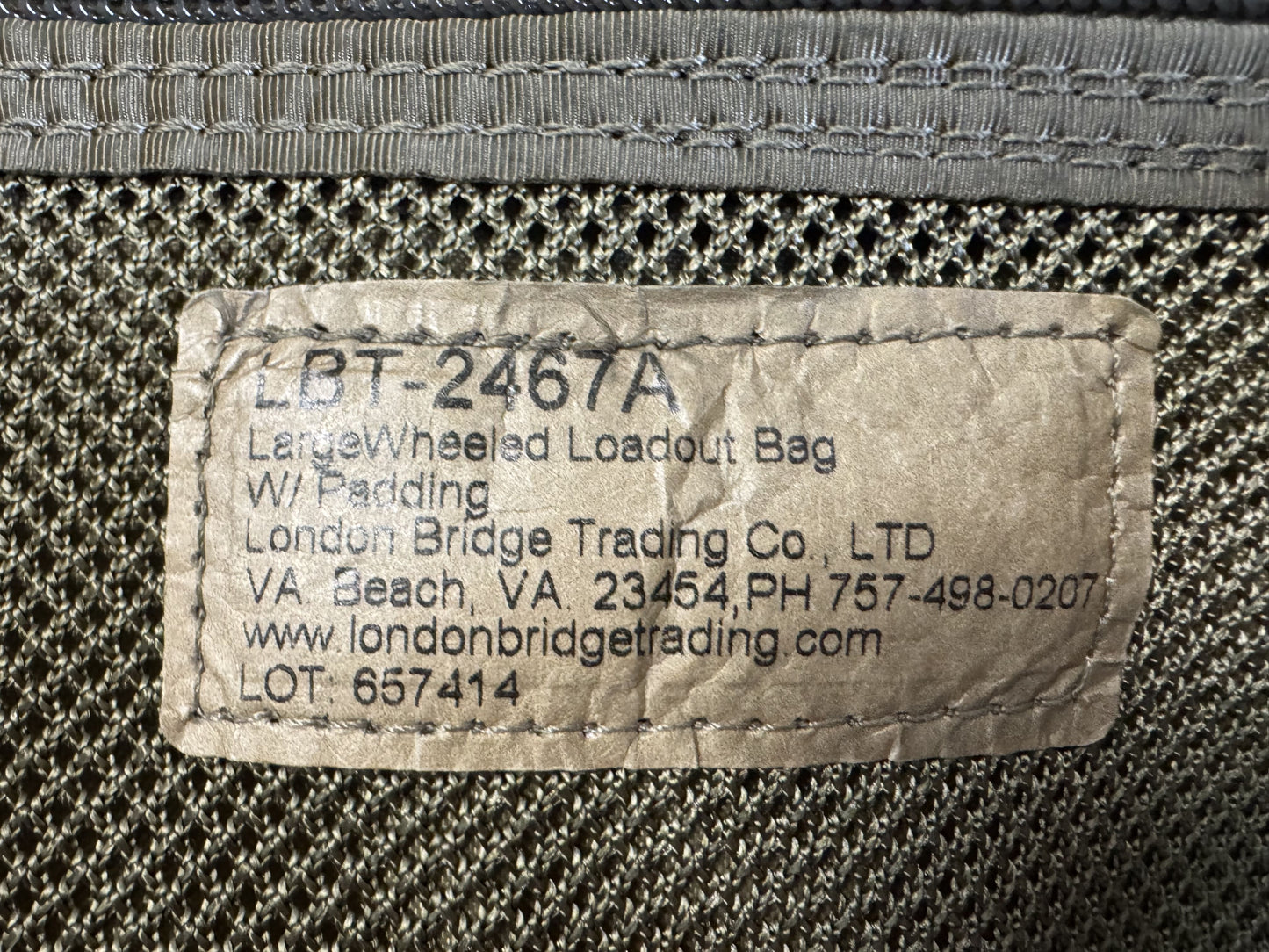 USGI LBT Large Wheeled Load-Out Bag w/ Padding Multicam