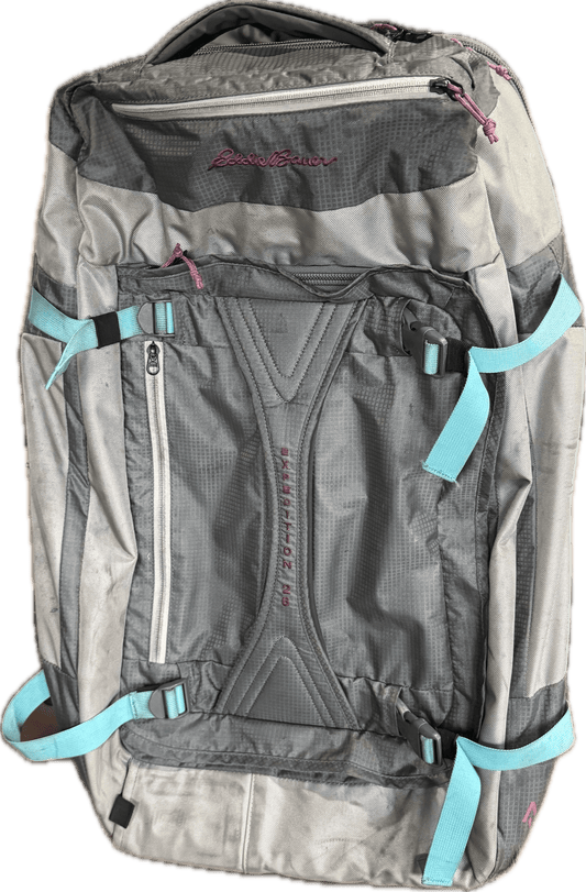 Eddie Bauer Expedition 26" Pink Blue Grey Suitcase Rolling Duffle Wheeled Bag