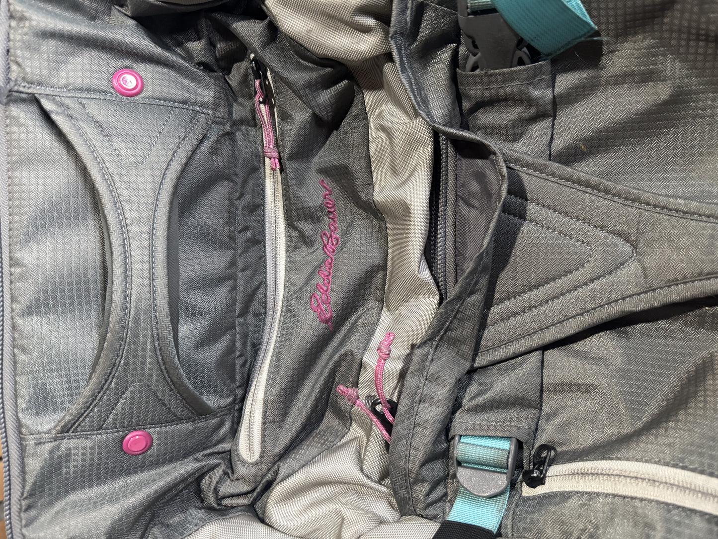 Eddie Bauer Expedition 26" Pink Blue Grey Suitcase Rolling Duffle Wheeled Bag