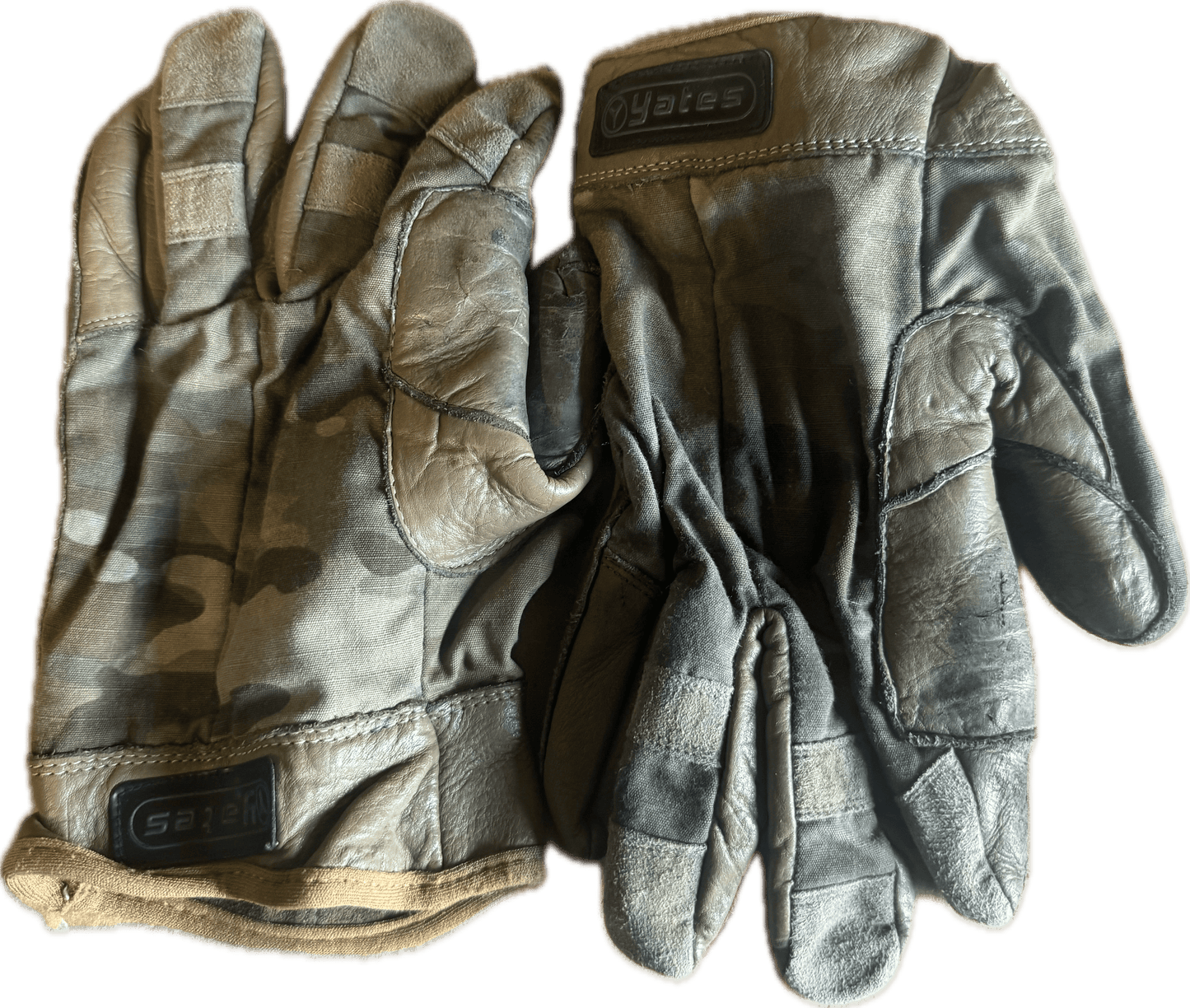 Yates Tactical Rappel/FAST Rope Gloves Multicam LARGE LG 8" Leather Palm FAIR