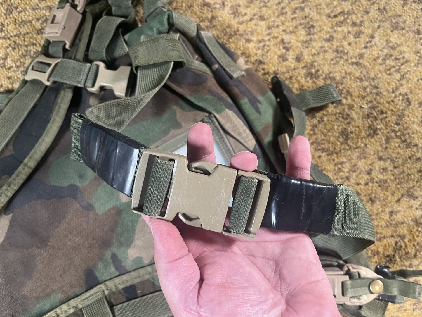 DAMAGED USGI SDS Woodland MOLLE II Large Assault Pack With Stiffener Style 4095