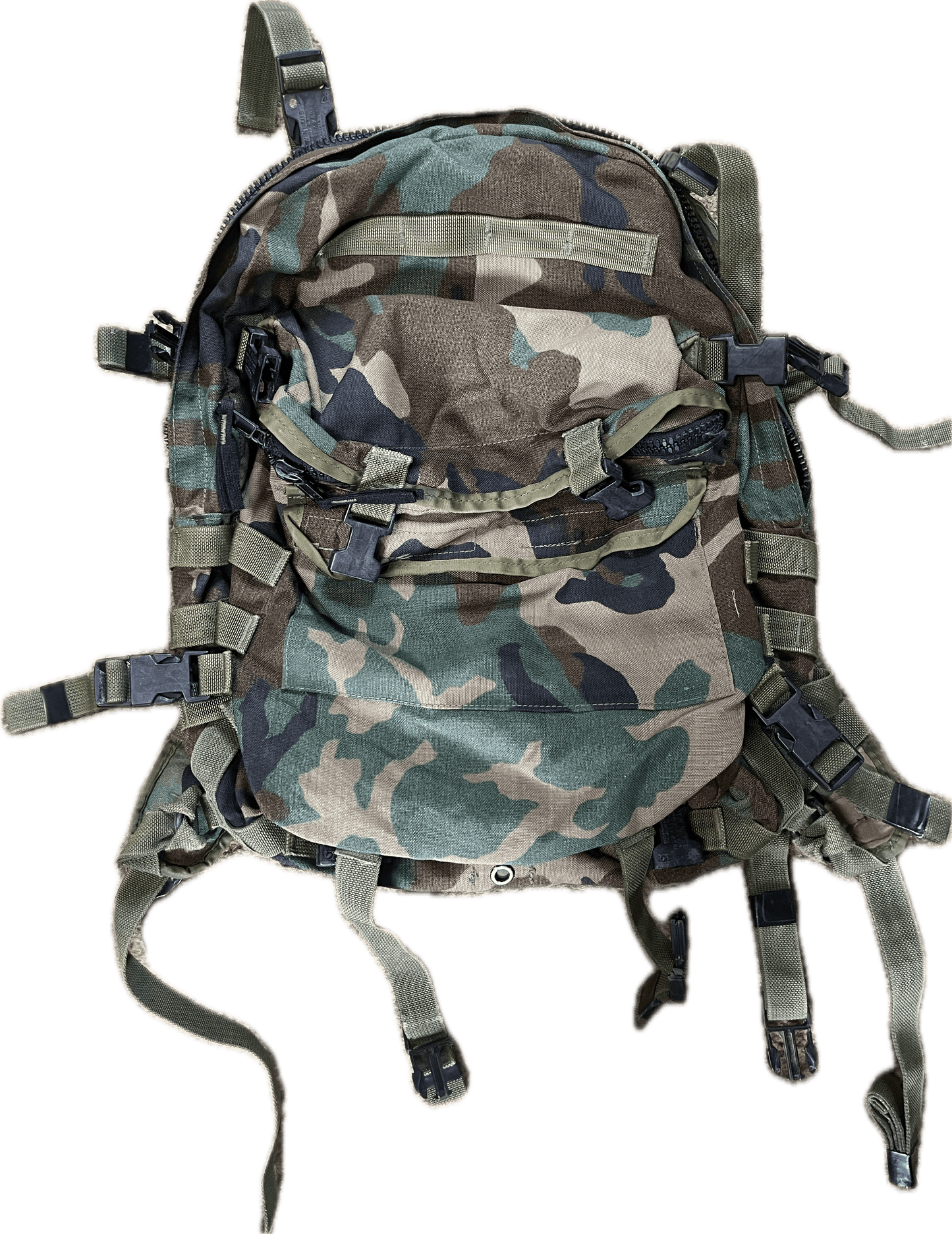FAIR / NO STIFFENER USGI SDS Woodland MOLLE II Assault Pack Style 4095
