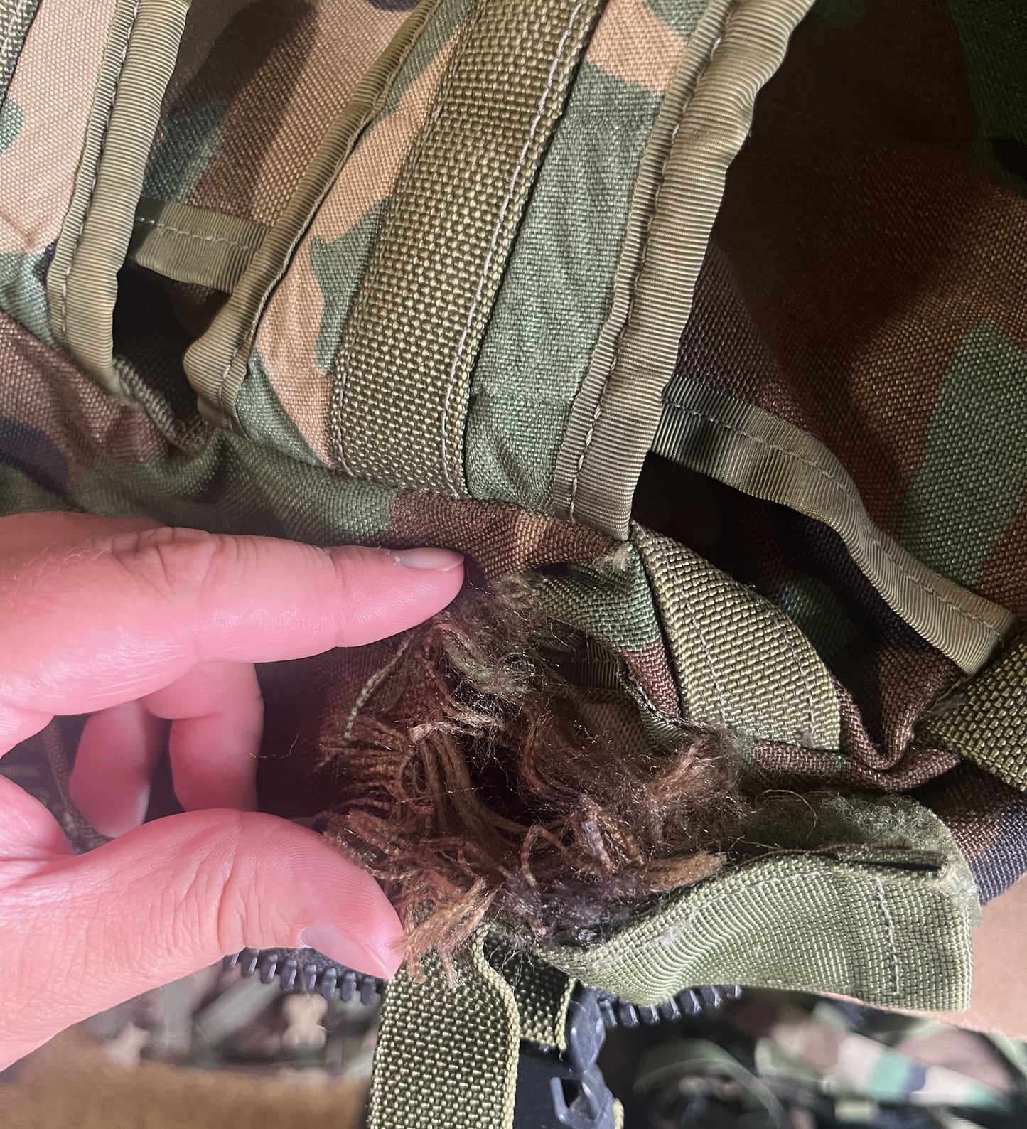 FAIR / NO STIFFENER USGI SDS Woodland MOLLE II Assault Pack Style 4095